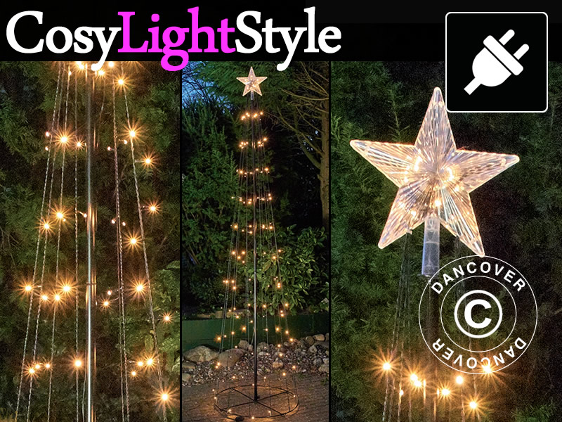LED Lichterbaum mit Stern, 2,4m, Multifunktionsbaum, Warmweiß -  Dancovershop CH