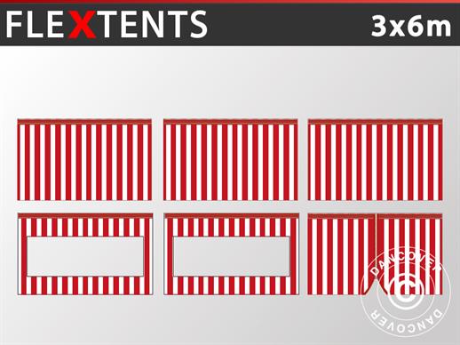 Sidevegg Sett for Quick-up telt FleXtents 3x6m, Stripet