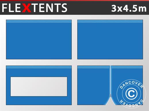 Komplet bočnih stranica za Brzo sklopivi paviljon FleXtents 3x4,5m, Plava