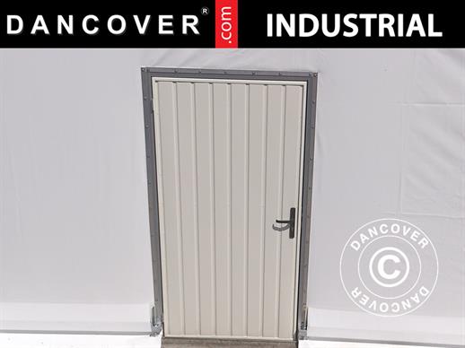 Porta de metal para Átrio de Armazenamento Industrial Alu, 0,9x2m, Branco