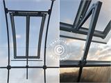 Okno wentylacyjne (dachowe) do szklarni TITAN Arch+ 320, 100x60cm, srebrne