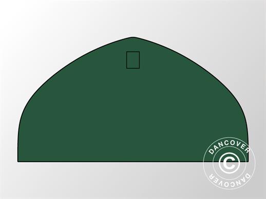 End wall plain for storage shelter/arched tent 8x4.33 m, PVC, Green