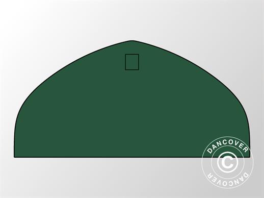 End wall plain for storage shelter/arched tent 15x7.42 m, PVC, Green