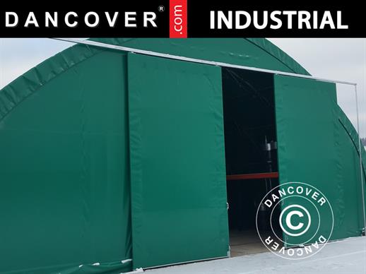 Skydeport 3,5x3,5m til telthal/rundbuehal 9m, PVC, Grøn