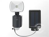 Flomlys RF3.1 LED m/solcellepanel, PIR-sensor og batteri, Svart
