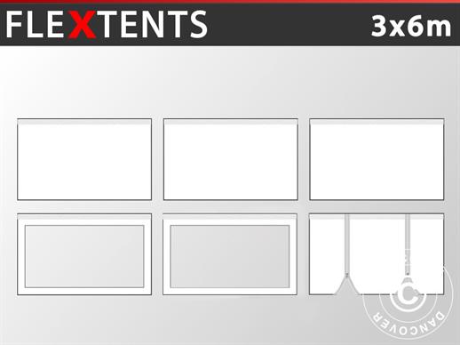 Komplet bočnih stranica za Brzo sklopivi paviljon FleXtents® Xtreme Heavy Duty PVC 3x6m, Bijela