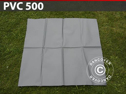 PVC gabals noliktavas telts remontam, 500g/m², 1x1m, Pelēks
