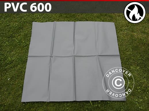 Łatka naprawcza PCV do trudnopalnych namiotów magazynowych, 600g/m², 1x1m, szara
