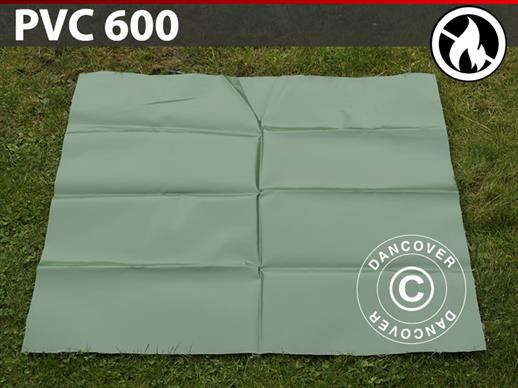 Pièce de rechange PVC pour vos tentes de stockage avec retardateur de flammes, 600g/m², 1x1m, Vert