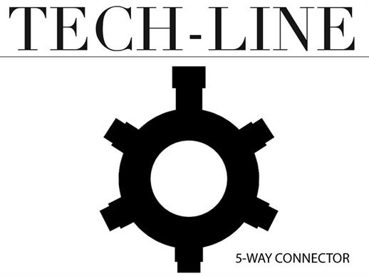 Conectores de 5 vias de Cadeia de iluminação, Tech-Line, Preto, Ø10cm