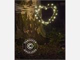 Serce LED, Duże, Garden, 30cm, Zielony/Ciepły Biały