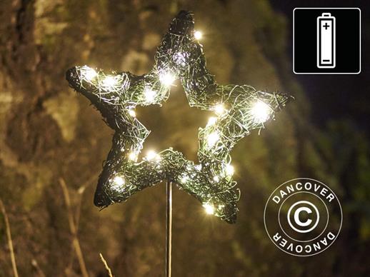 Estrela LED, Pequena, Garden, 16cm, Verde/Branco Quente, 2 unids.