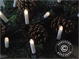 Luces para árbol de navidad, LED, 5m, 20 velas, multifunción, Blanco Cálido