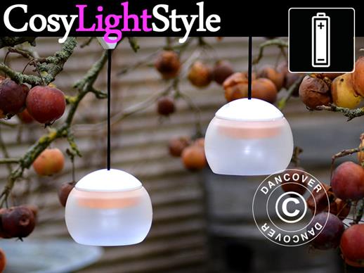 Lampe suspendue avec crochet, LED, 8x8,5x8cm, Blanc, 4 pcs