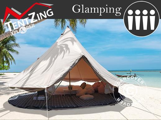 Tenda a campana per glamping, TentZing®, 4x4m, 4 Persone, Sabbia