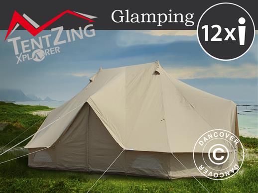 Glämpingu telk TentZing®, 4x6m, 12 inimesele, Liivavärvi