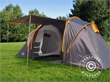 Campingtelt, TentZing® Xplorer familie, 4 personer, Oransje/Mørk grå