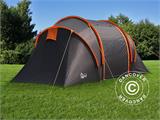 Campingtelt, TentZing® Xplorer familie, 4 personer, Oransje/Mørk grå