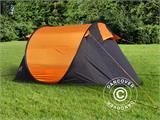 Pop-up campingtelt, FlashTents®, 2 personer, Small, Oransje/Mørk grå, BARE 1 STK. IGJEN