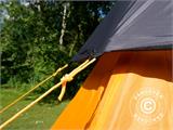 Campingtelt Teepee, TentZing®, 4 personer, Oransje/Mørk grå