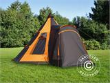 Tente de camping, TentZing® Teepee, 5 personnes, Orange/Gris foncé