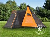 Campingtelt, TentZing® Teepee, 5 personer, Orange/Mørkegrå
