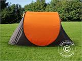 Campingtält pop-up, FlashTents®, 4 personer, Medium, Orange/Mörkgrå