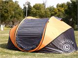 Campingtelt pop-up, FlashTents®, 4 personer, Large, Oransje/Mørkegrå