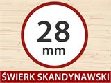 Drewniana szopa/domek Sandvika 4,8x2,92x2,45m, 28mm, Jasny szary