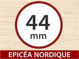 Tonnelle en bois Lausanne, hexagonale 2,8x2,42x2,89m, 44mm, Gris clair