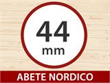 Gazebo in legno Lausanne, esagonale 2,8x2,42x2,89m, 44mm, Naturale