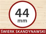 Domek drewniany Set Geneva, 3x3x2,39m, 44mm, Jasny szary