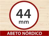 Gazebo de madeira Alicante, hexagonal 3,5x3,03x3,07m, 44mm, Cinza Claro