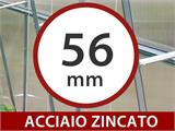 Serra in policarbonato TITAN Arch 320, 12m², 3x4m, Argento