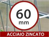 Serra in policarbonato TITAN Arch 60, 18m², 3x6m, Argento