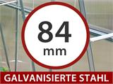 Kommerzielles Gewächshaus 6mm Polycarbonat TITAN Arch 196, 31,5m², 7,5x4,2m, Silber