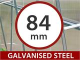 Commercial greenhouse 6 mm polycarbonate extension, TITAN Peak 240, 8.82 m², 4.2x2.1 m, Silver