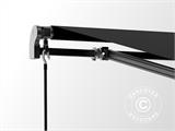 Awning w/Crank handle, 3.95x3 m, Black/Black Frame