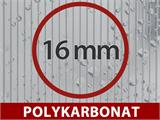 Terrassetak Easy m/tak i polykarbonat, 3x5m, Antrasitt
