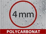 Drivhus polycarbonat 4,78m², 1,9x2,52x2,01m m/sokkel, Grøn