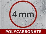 Greenhouse Polycarbonate, Duo 8 m², 2x4 m, Silver