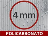 Extensión para invernadero de policarbonato, Duo, 4m², 2x2m, Plateado