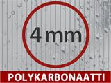 Kasvihuone polykarbonaatti 3,4m², 1,85x1,86x2,08m, Harmaa