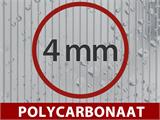 Muurkas Aanbouw Polycarbonate, 2,4m², 1,25x1,92x2,21m met basis, Zwart