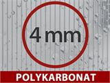 Växthus polykarbonat 3,4m², 1,85x1,86x2,08m, Grå