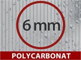 Drivhus polycarbonat BELLA, 8,86m², 2,44x3,63x2,19m, Sølv