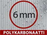 Kasvihuone polykarbonaatti SANUS XL-12, 12,47m², 2,9x4,3x2,25m, Hopea