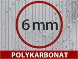 Kommersiell drivhus 6mm polykarbonat, forlengelse TITAN Peak 240, 10,5m², 5x2,1m, sølvfarget