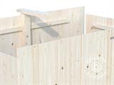 Abrigo para carro de madeira c/ armazém, 3,6x7,62x2,32m, 23,1m², Natural, CONJUNTO COMPLETO