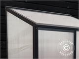 Lean-to greenhouse polycarbonate 0.65 m², 1x0.65x1.43 m, Black